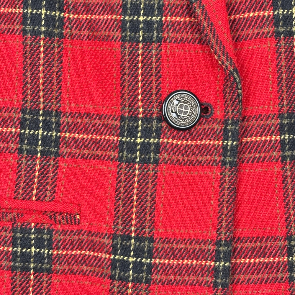 Sag Harbor Blazer Womens 8P Wool Blend Plaid Velvet Collar - Picture 3 of 7